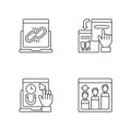 Web analytics linear icons set