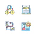 Web analytics RGB color icons set