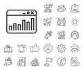 Marketing statistics line icon. Web analytics symbol. Salaryman, gender equality and alert bell. Vector