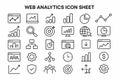 Web Analytics Vector Icon Set for Traffic Performance Tracking Digital Marketing Insights Royalty Free Stock Photo