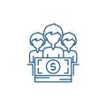 Annual bonus line icon concept. Annual bonus flat vector symbol, sign, outline illustration.