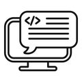 Web api code icon outline vector. Internet server Royalty Free Stock Photo