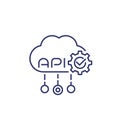 Web API, software integration line icon