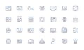 Web app line icons collection. Accessibility, Agility, Analytics, API, Automation, Collaboration, Comprehensibility Royalty Free Stock Photo