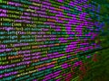 Web or application development, business and technology concept. Php code on blue background in code editor. HTML code on lcd Royalty Free Stock Photo