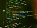 Web or application development, business and technology concept. Programming Coding with editor colorful themes. Programmer Typing Royalty Free Stock Photo