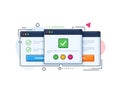 Web application interface with checkmarks Royalty Free Stock Photo