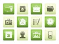 Web Applications, Business and Office icons, Universal icons over color background