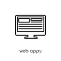 Web APPS icon. Trendy modern flat linear vector Web APPS icon on Royalty Free Stock Photo