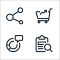 Web apps seo line icons. linear set. quality vector line set such as search, chat bubble, marketing Royalty Free Stock Photo
