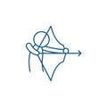 Archery line icon concept. Archery flat vector symbol, sign, outline illustration.