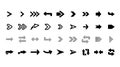 Web arrows. User pointer arrow sign, web interface pictograms, arrows collection for mobile apps, ui and web design, arrowheads
