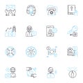 Web assistance linear icons set. Support, Assistance, Helpdesk, Guidance, Troubleshooting, Expertise, Advice line vector