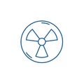 Atomic industry line icon concept. Atomic industry flat vector symbol, sign, outline illustration.
