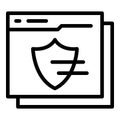 Web authentication icon outline vector. Two factor verification Royalty Free Stock Photo