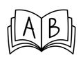 a and b letters, open book Royalty Free Stock Photo