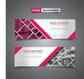 Web banner with abstract vector design, pink and white Royalty Free Stock Photo