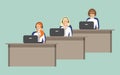 Web banner of call center workers Royalty Free Stock Photo