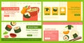 Web banner design set with sushi delivery deal