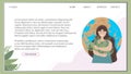 Web banner design template. The girl holds a bouquet of grass in her hands, against the background of our planet. Day of the Earth Royalty Free Stock Photo