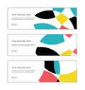 Web banner design template set consisting of abstract background patterns made with circular geometric shapes