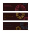 Web banner design template set consisting of abstract, backgrounds of colorful circles