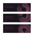 Web banner design template set consisting of abstract backgrounds made with circular geometric shapes Royalty Free Stock Photo