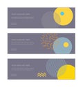 Web banner design template set consisting of abstract backgrounds made with parallelogram shapes Royalty Free Stock Photo