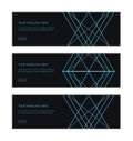 Web banner design template set consisting of abstract backgrounds made with triangular and rhomboidal shapes