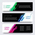 Web banner design vector template background. Modern horizontal white layout with black brick