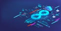 Web banner DevOps processing concept Royalty Free Stock Photo