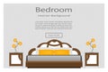 Web banner of elegance bedroom interior with furniture.