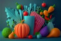 Web banner fruit and vegetable still life