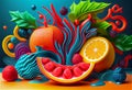 Web banner fruit and vegetable still life