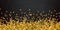 Web banner With Golden stars scattered on black background Royalty Free Stock Photo