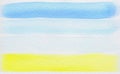 Web banner light blue to warm yellow abstract sea and beach gradient painted in watercolor on clean white background Royalty Free Stock Photo