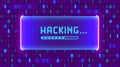 Web banner with phrase Hacking. Concept of cyber attack, system hack or cyber crime Royalty Free Stock Photo