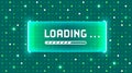 Web banner with phrase Loading. Sci-fi screen background with neon design Royalty Free Stock Photo