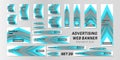 Web banner standard size, abstract vector background for advertising