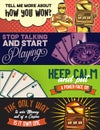 Web banner template with illustrations policeman casino pocker cards slot machine