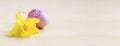 Yellow Easter flower and pink egg Royalty Free Stock Photo
