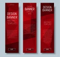 Web banners with abstract polygonal red backgroun Royalty Free Stock Photo