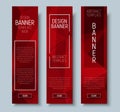 Web banners with abstract polygonal red background Royalty Free Stock Photo