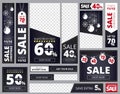 Web banners ad. Different sizes and shapes of advertizing business banners collection vector template isolated Royalty Free Stock Photo