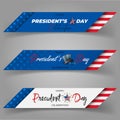 Web banners for American President\'s Day, celebration