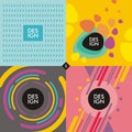 Web banners backgrounds with trendy colorful shapes