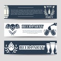 Web banners beer party template set Royalty Free Stock Photo
