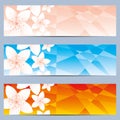 Web banners with cherry flowers. Royalty Free Stock Photo