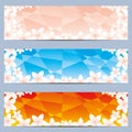 Web banners with cherry flowers. Royalty Free Stock Photo