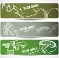 Web banners with Hand-drawn sketchy arrows